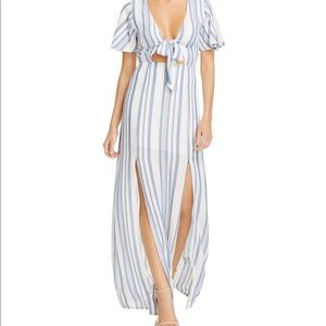 Striped Blue and White Maxi Dress
